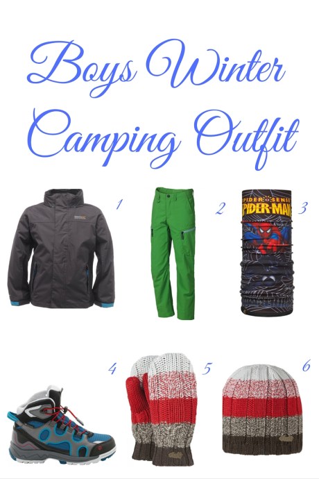 Boys winter camping outfit
